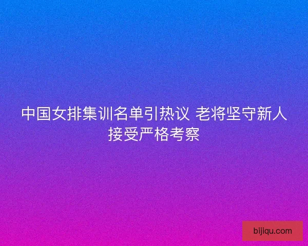 中国女排集训名单引热议 老将坚守新人接受严格考察