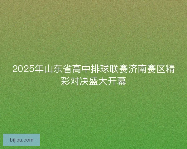 2025年山东省高中排球联赛济南赛区精彩对决盛大开幕
